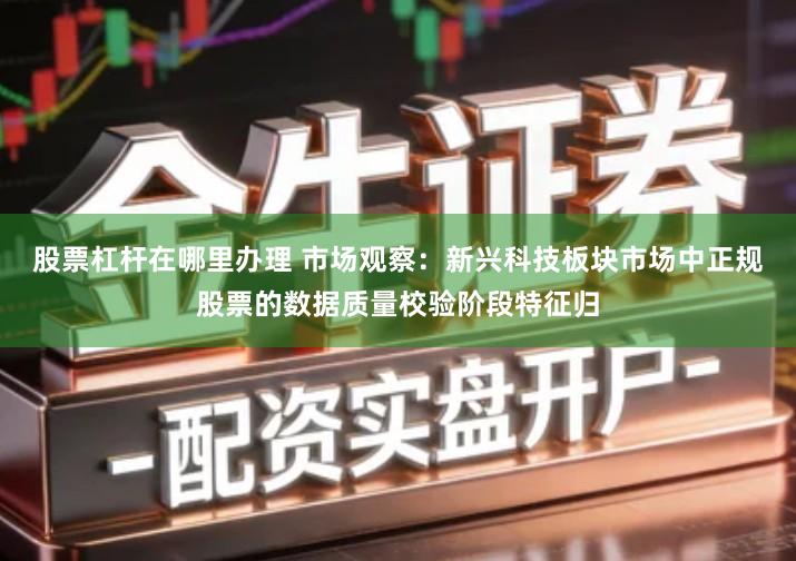 股票杠杆在哪里办理 市场观察：新兴科技板块市场中正规股票的数据质量校验阶段特征归